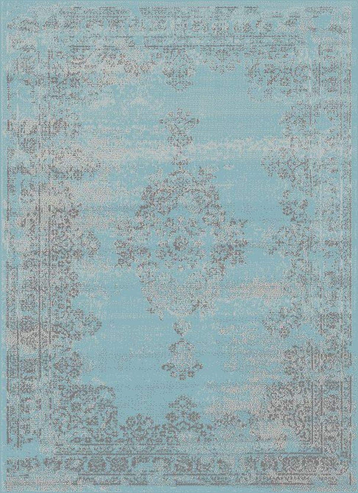 SrS Rugs® Luna Collection, Living Room Rug and Hallway Runner, with Soft Smooth 8mm Pile. Traditional Floral Design. 6 Colours, 6 Sizes (Vintage Blue, 100cm Round) — image 1