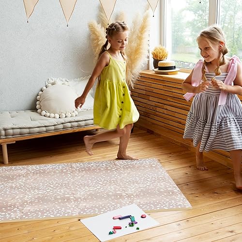 Miniatura 5 de Tapete de juego de espuma suave prémium para bebé, 5.5 x 3.9 pies, fácil de limpiar, 0.5 pulgadas de grosor, diseño moderno de terrazo para salas de