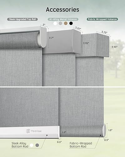 Miniatura 240 de Yoolax Persianas motorizadas con control remoto, persianas inteligentes opacas para ventanas, persianas enrollables motorizadas, persianas Tela