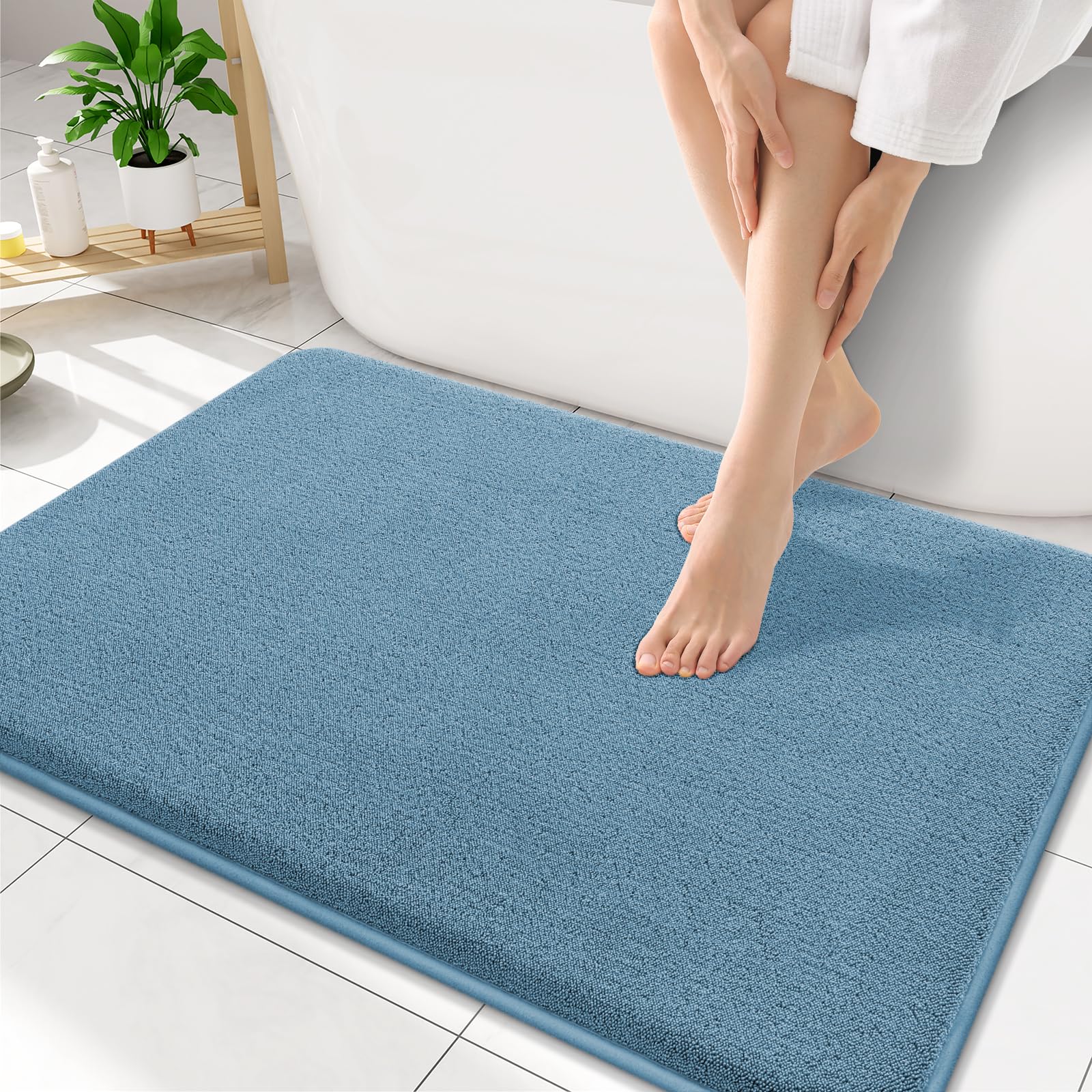 Smiry Smiry Memory Foam Bath Mat 34x21, Extra Soft Absorbent Bathroom Rugs