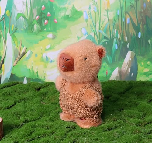 Miniatura 7 de Easfan Talking Capybara repite lo que dices, caminar y cantar, juguete de peluche eléctrico interactivo, divertido juguete animado que imita el