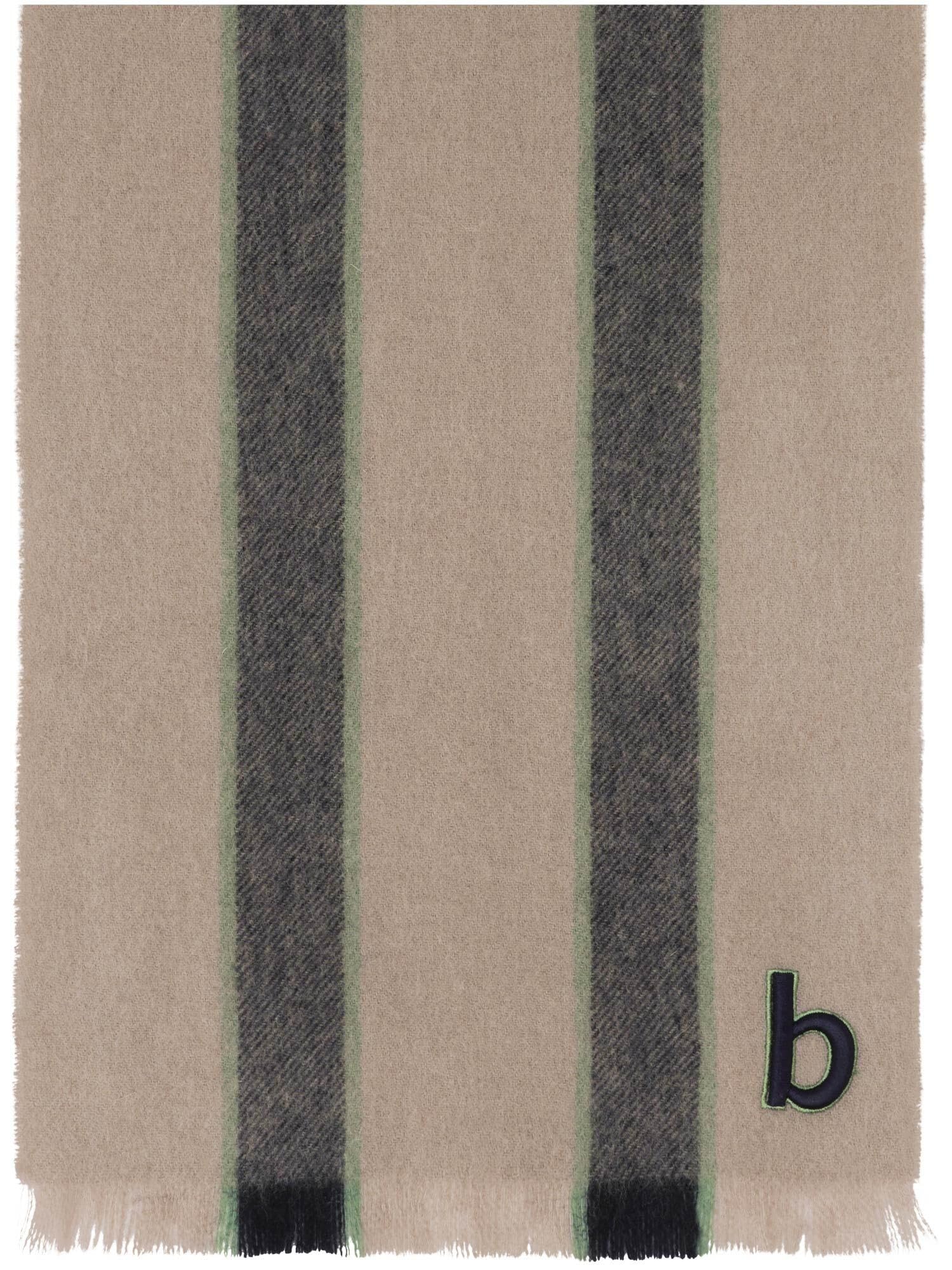 bugatti Bufanda de lana para hombre, 100% lana virgen, rayas y parches, 25 x 160 cm