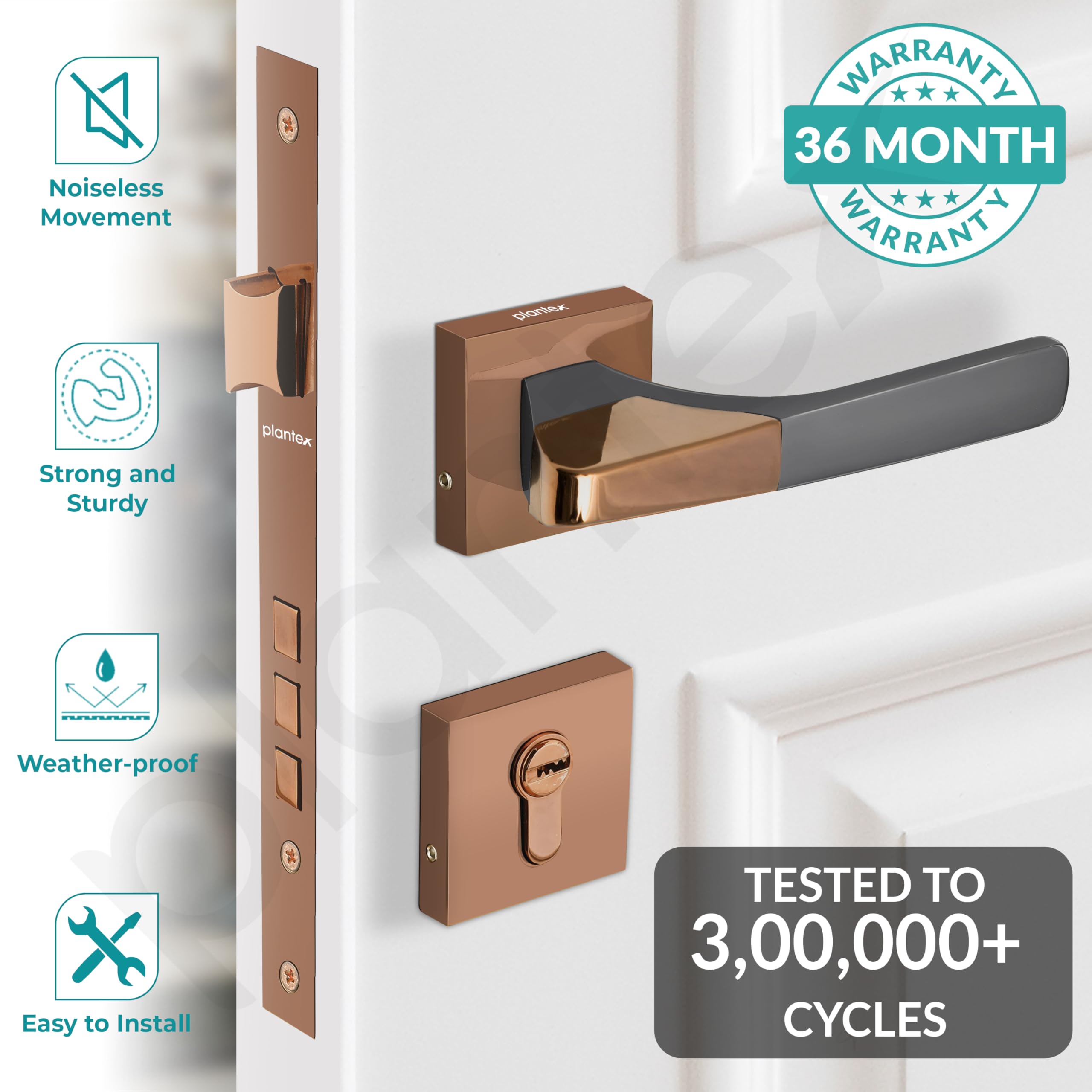 Plantex Mortise Lock - Secure & Stylish Door Lock -2