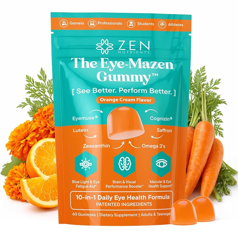 Zen Nutrients Suplemento em Gomas de Luteína e Zeaxantina, 60 gomas