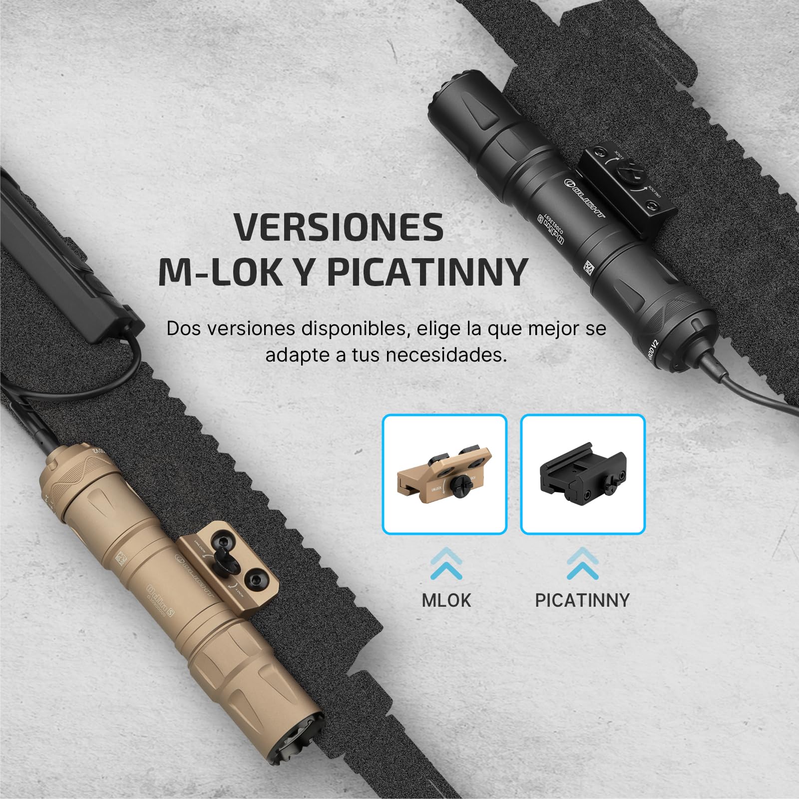 OLIGHT Odin S Linterna Táctica Potente Recargable Adaptación de Picatinny 1500 Lúmenes 250 Metros con Interruptor de Presión Remoto Mejorado IPX8 (Negro)