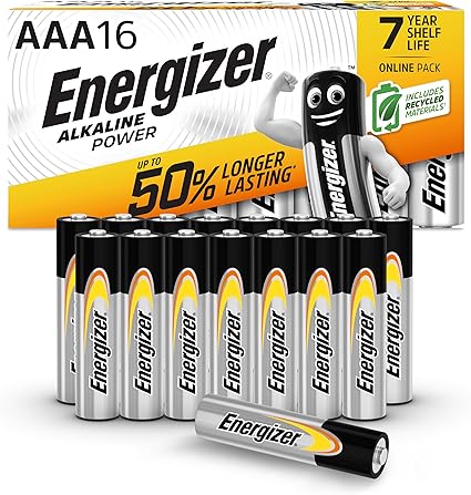 Las pilas AAA alcalinas de Energizer vienen en un paquete de 16 unidades, ofreciendo energía fiable y duradera para una variedad de dispositivos. Su diseño resistente a las fugas y su capacidad de mantener la energía almacenada por hasta 7 años las hacen ideales para uso doméstico. El embalaje es 100 % reciclable, apoyando la forestación responsable.