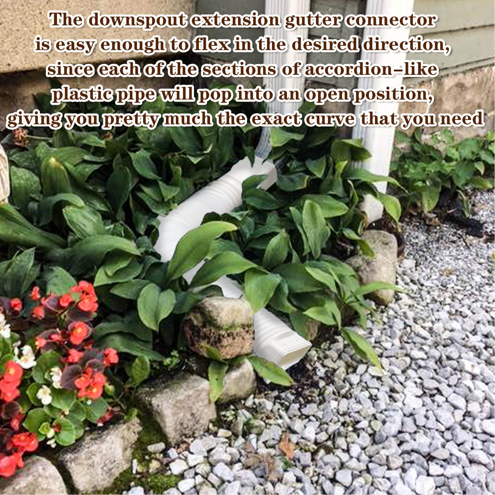 Rain Gutter Downspout Extension, Flexible Retractable Drain Downspout Extender, Rainwater Drainage Connector - Image 4