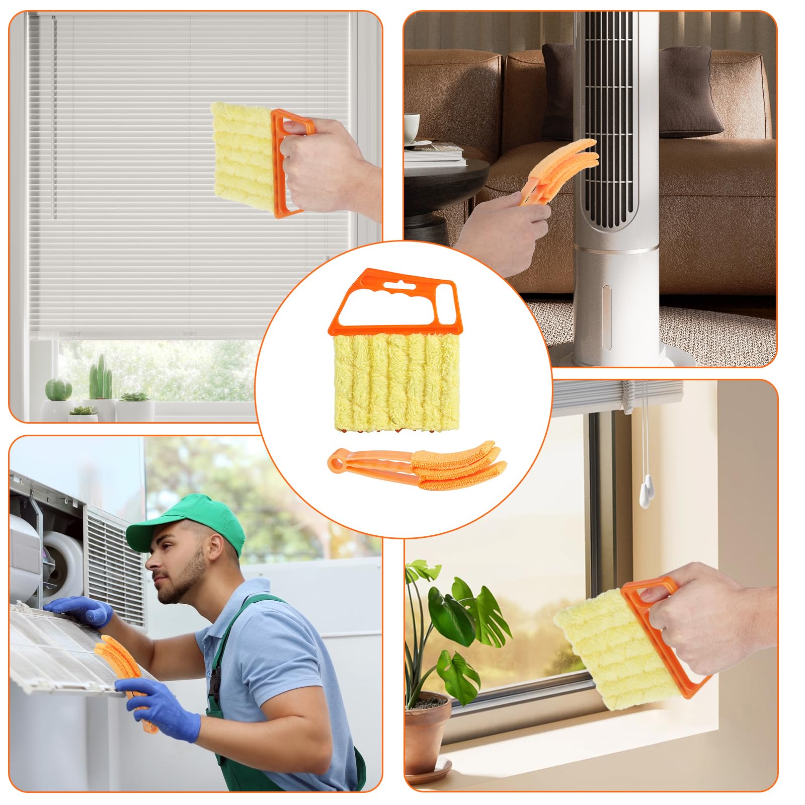 MUZHUPGUZ 4Pcs Window Venetian Blind Cleaner Duster Tool,Feather Blind Duster fo - product photo