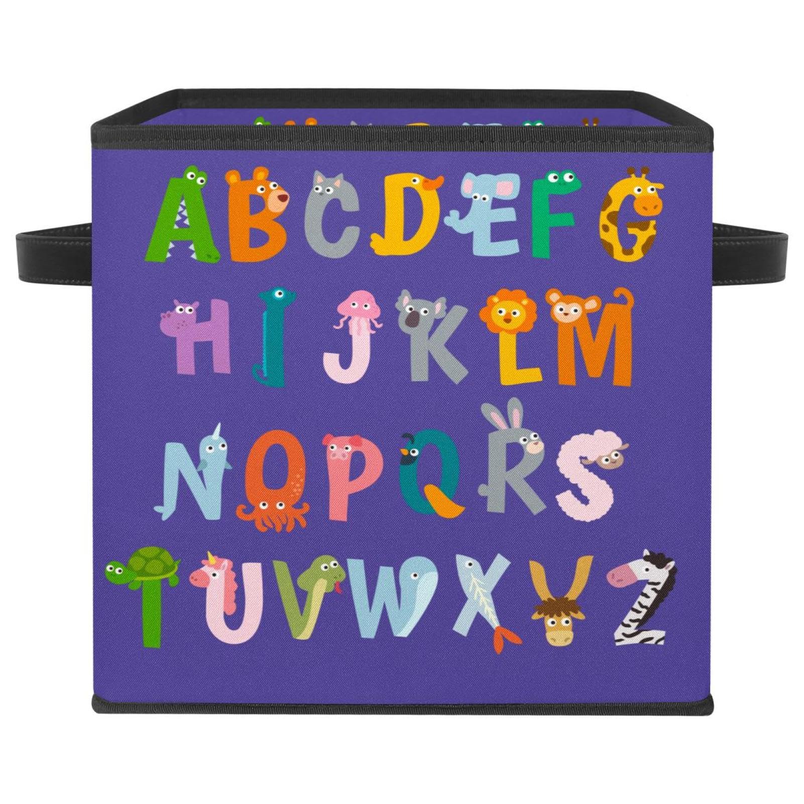 Panier de rangement en tissu alphabet pour organiser les vêtements et livres du placard