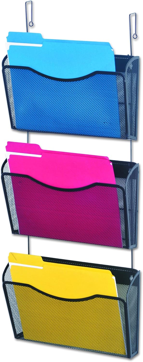 Universal 20011 Mesh Three-Pack Wall Files with Hanger, Letter, Black : Office Products