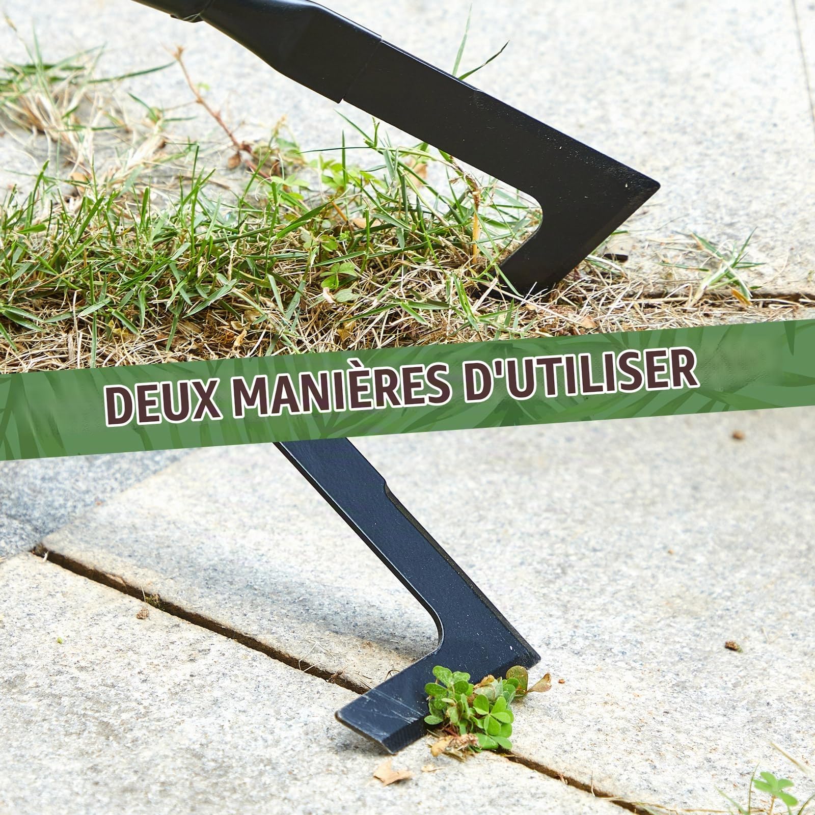 Namalu 60-160 cm Grattoir à Mauvaises Herbes avec Manche Désherbeur Manuel Couteau à Désherber avec Clé à Fourche pour Éliminer Mauvaises Herbes et Mousse entre Joints et Pavés