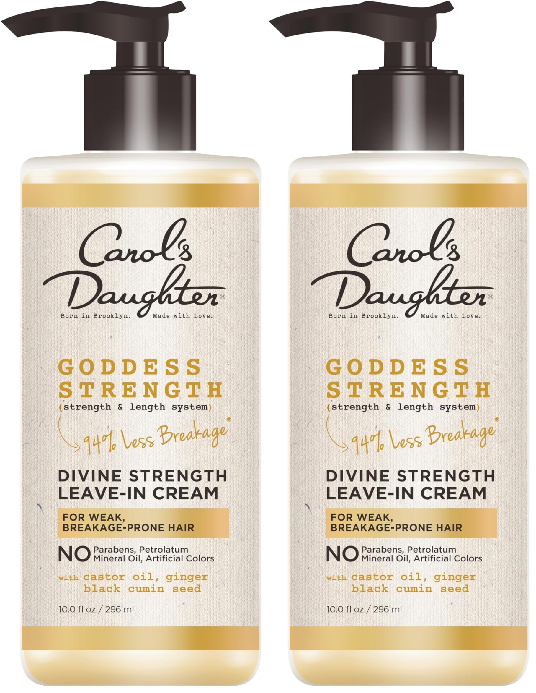 Carol's Daughter Goddess Strength Leave In Conditioner Cream,10 Fl Oz - Strengthening and Moisturizing for Wavy,Curly Hair,(Pack of 2) 10 Fl Oz (Pack of 2) Leave In Cream