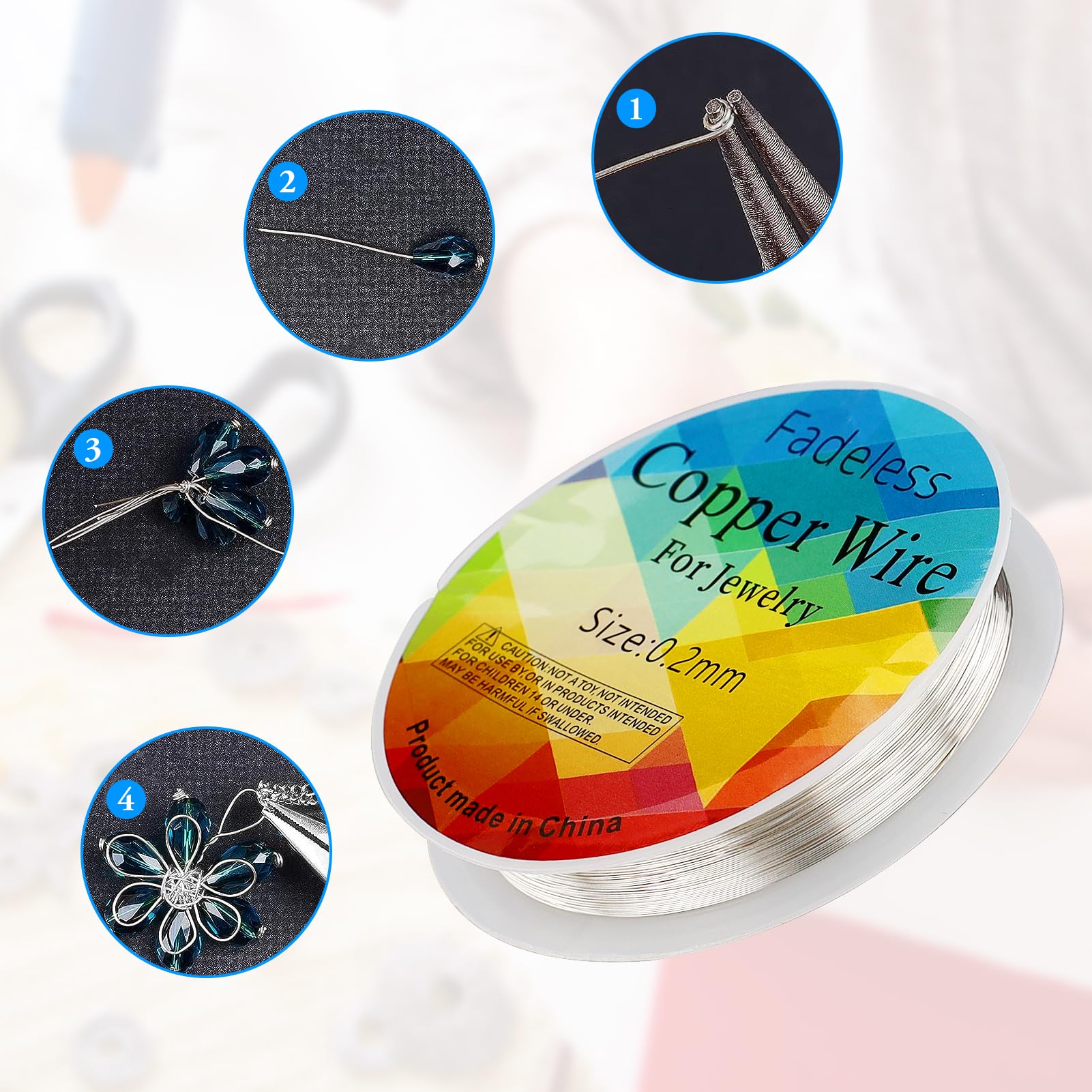 Rotolo Filo Rame 0.2mm X 25m Argentato - Per Gioielli Fai Da Te E Artigianato - Foto 2