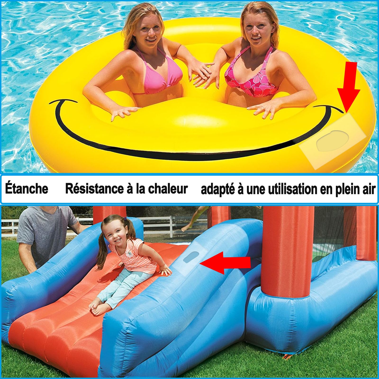 Kit de réparation gonflable TPU 10 cm x 2 m imperméable pour matelas pneumatique piscine bouée jouets