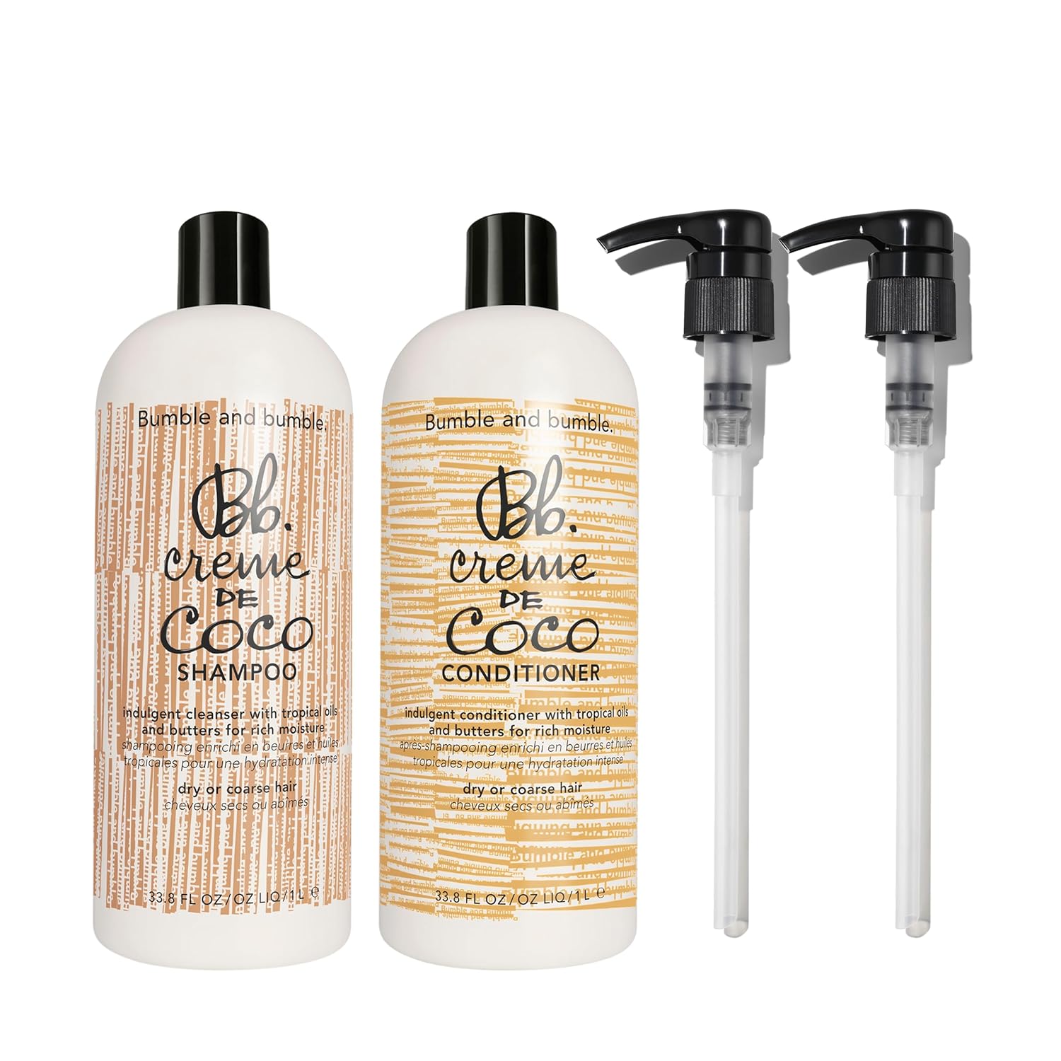 Bumble and bumble. Creme De Coco Coconut Shampoo + Conditioner Set | Provides Rich Moisture and Shine | Reduces Frizz | For Dry Medium to Thick Curly, Wavy, Straight Hair