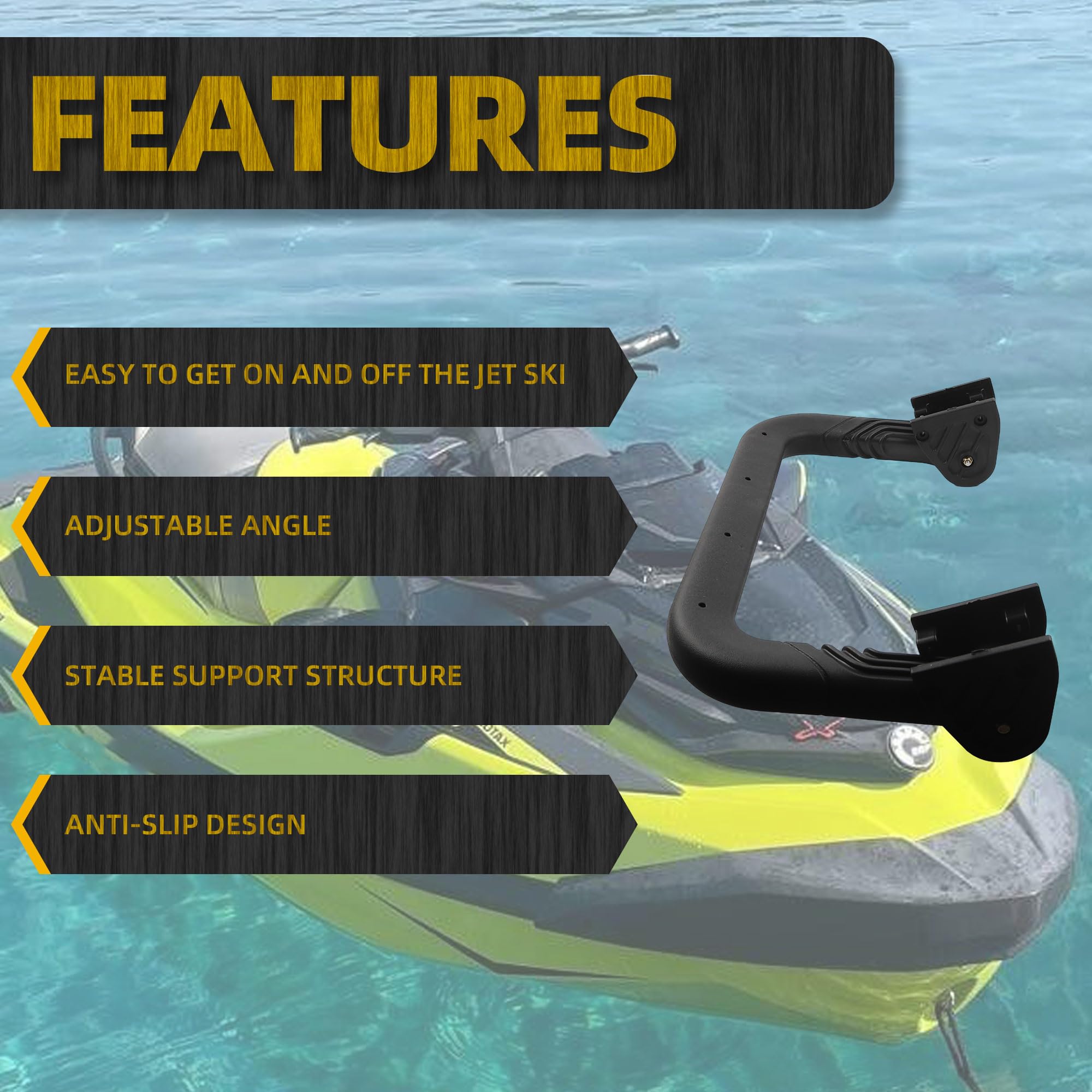 Dasbecan Échelle rétractable à ressort pour jet ski compatible avec SeaDoo RXP-X GTI GTR RXT GTX 295100747 295100869