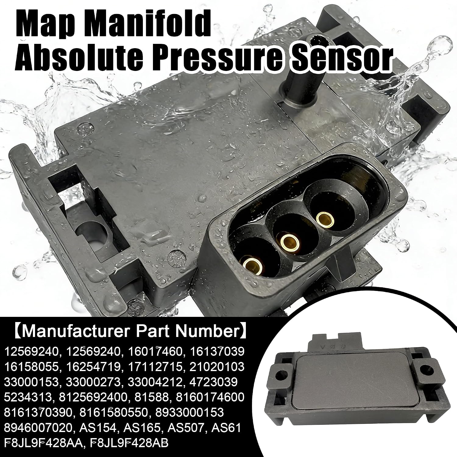 Map Manifold Absolute Pressure Sensor&Connector Wiring Harness Compatible with Chevy Impala Malibu S10 Blazer K1500 GMC Jimmy Buick Century Oldsmobile Alero Isuzu Rodeo #12569240 88862232