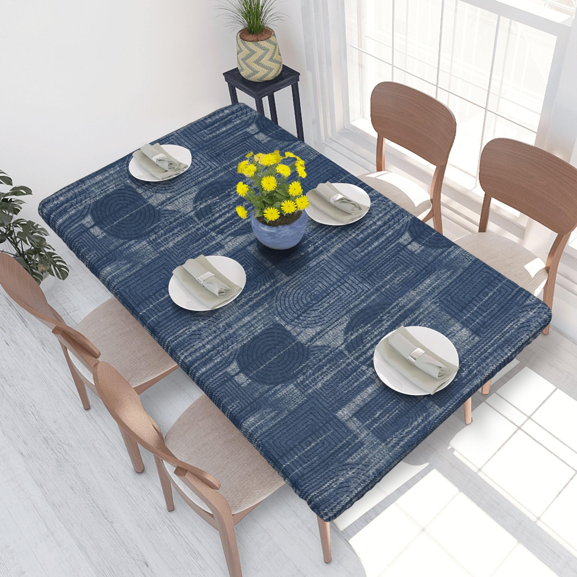 Nappe extensible 122 cm imperméable et résistante à l'huile pour table ronde