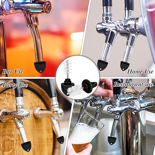 Miniatura 4 de Nuenen Paquete de 50 tapones de cerveza, cepillo de grifo, grifo de cerveza, enchufe de limpieza, cepillo de higiene, borrador para restaurante,