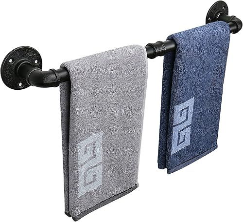 Miniatura 14 de NearMoon Toallero Industrial de Tubería, Accesorio Portador de Toallas de Ferretería de Baño de Servicio Pesado, Soporte de Estante para Toallas de