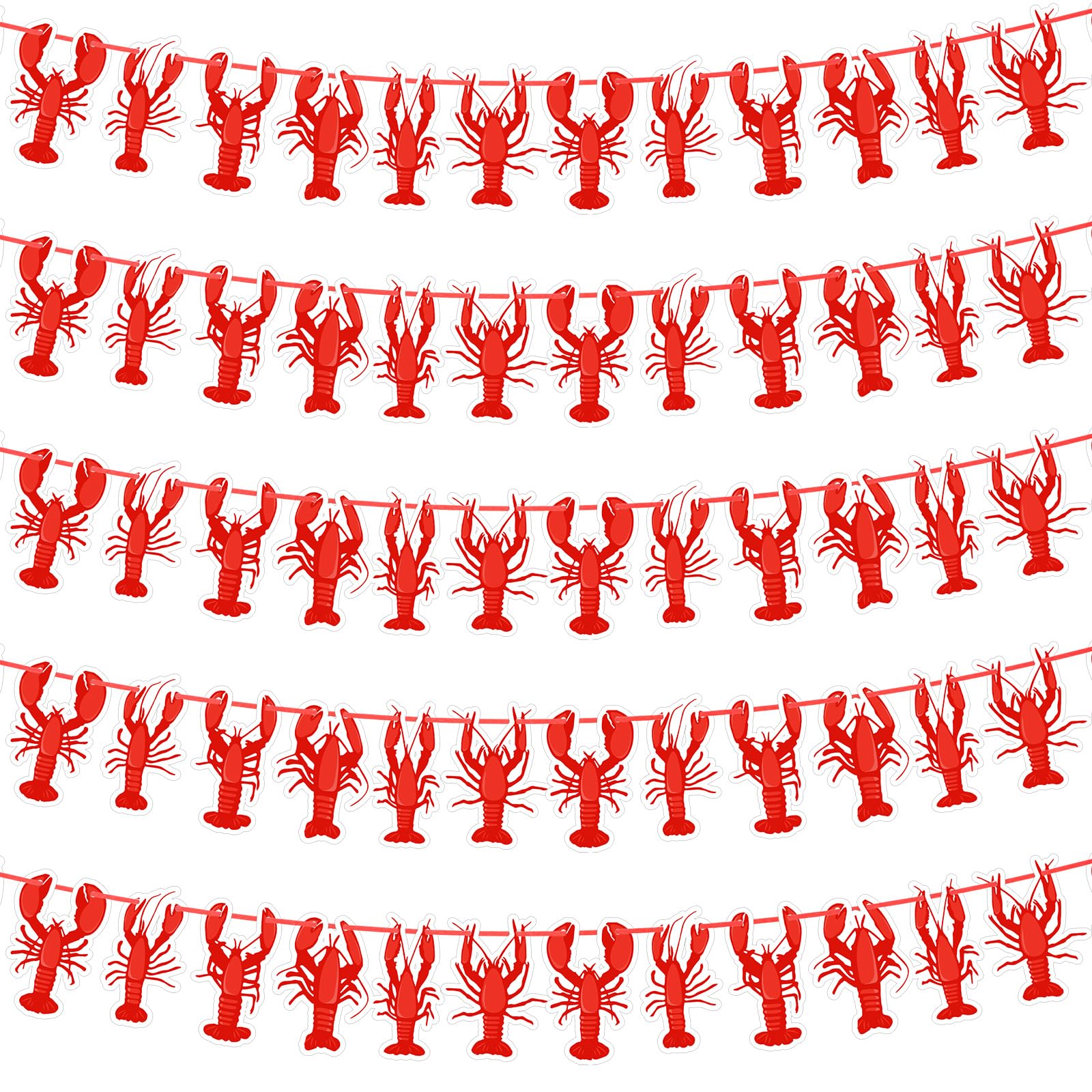 Photo 1 of Weekgrat 5 Pcs Paper Pennant Banner Triangle Flags with Double Sided Printing Triangle Paper Flag for School Decoration Party Hanging Classroom Decoration (Crawfish)