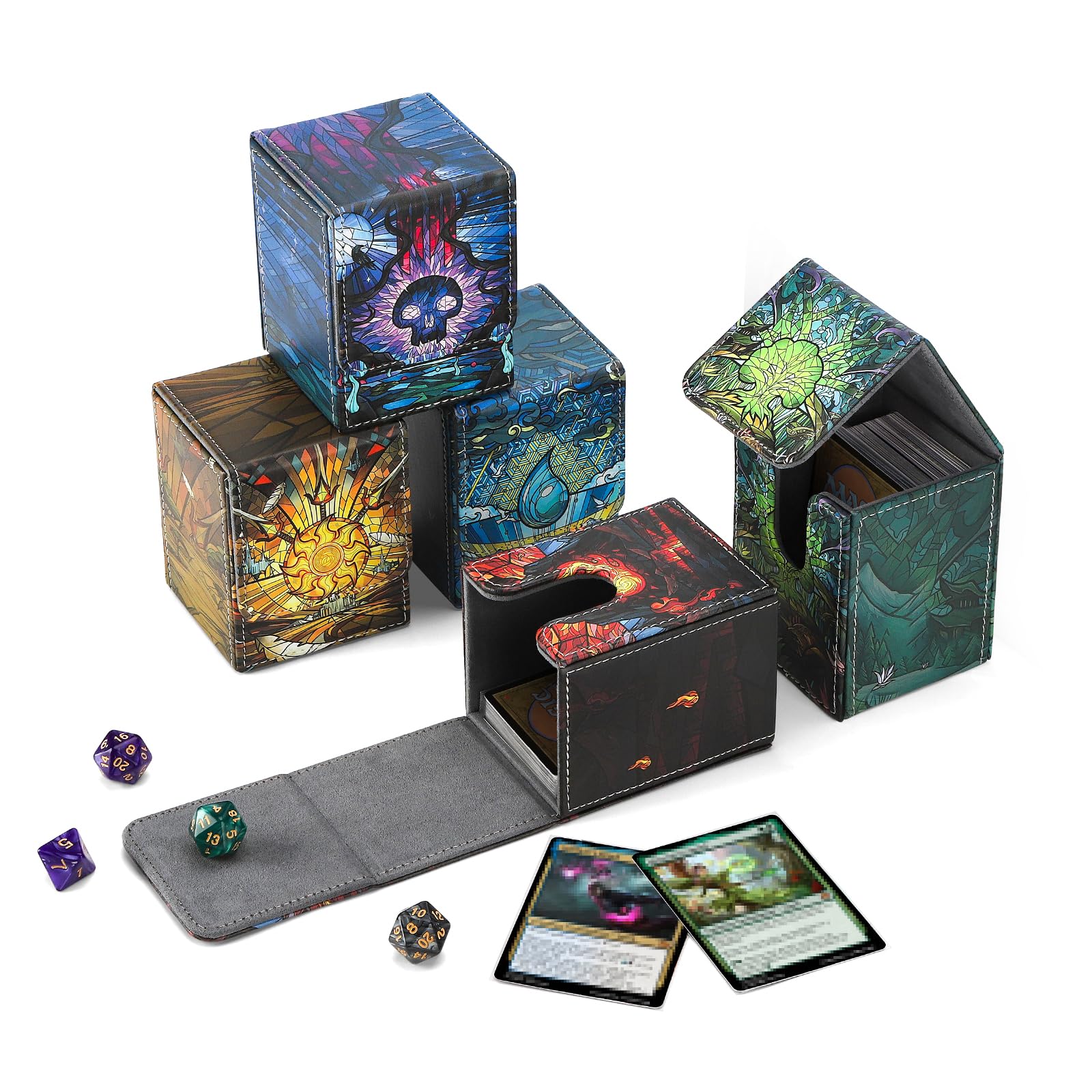 TCGUARD Boîte de rangement 5 en 1 pour cartes MTG, TCG - Pour plus de 100 cartes emballées individuellement
