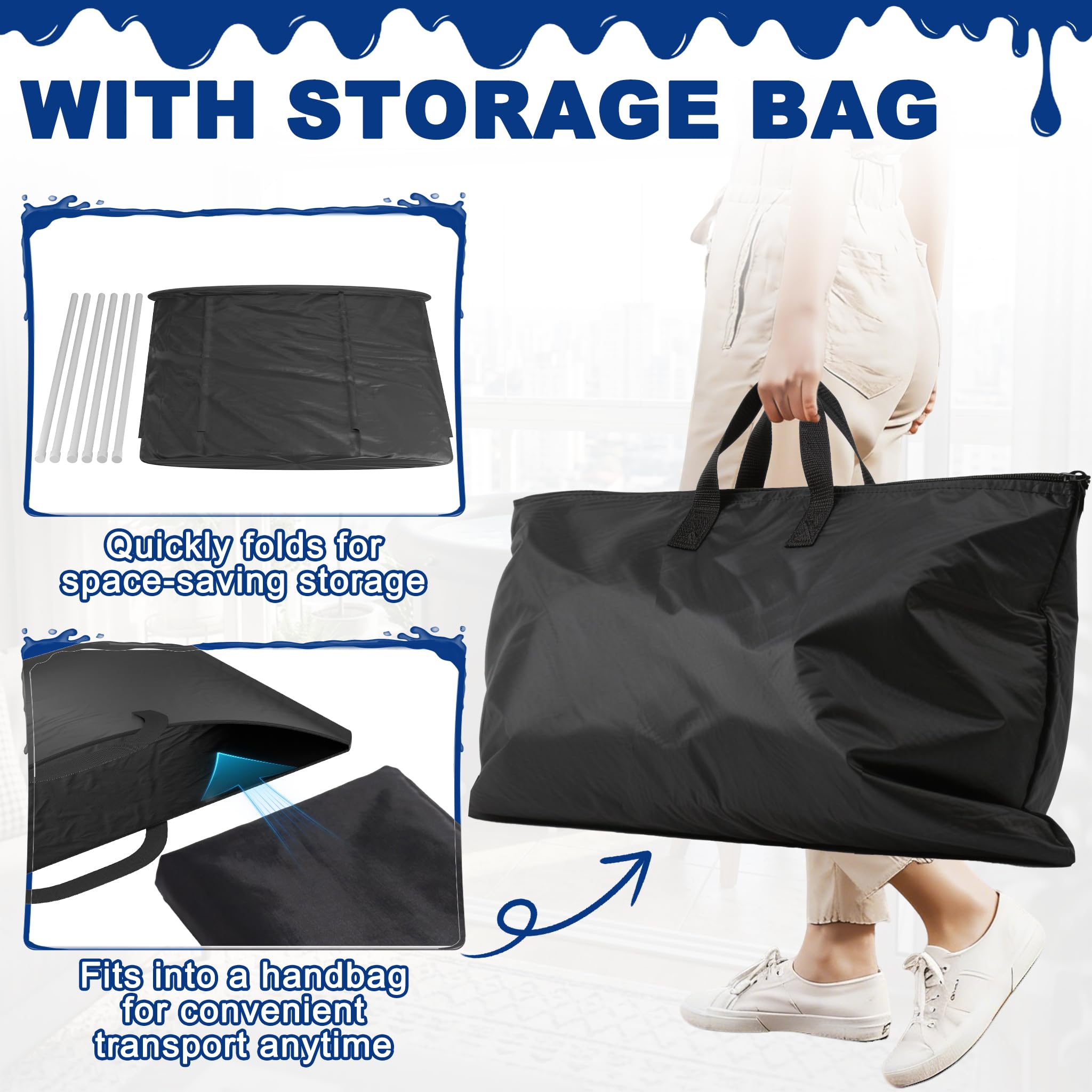 UISEBRT Boccetta per il bagno di ghiaccio con copertura, Ø 90 cm, per atleti, atleti, autoportante, 397 l, portatile, vasca da bagno mobile per casa e all'aperto