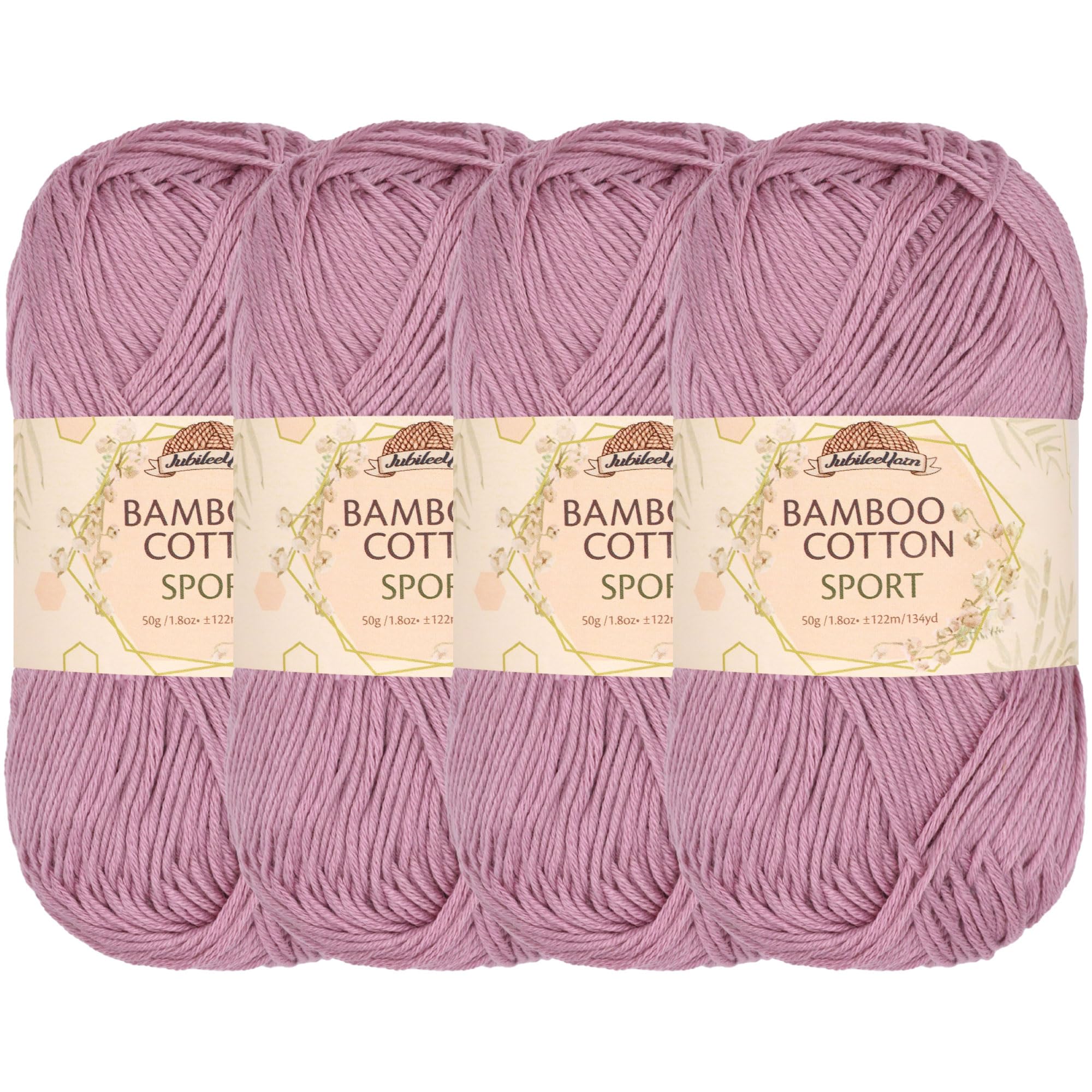Bamboomn 217 Cotton Candy Jubileeyarn Bamboo Cotton Sport 4 Ply Yarn - 50G/Skein - Cotton Candy - 4 Skeins