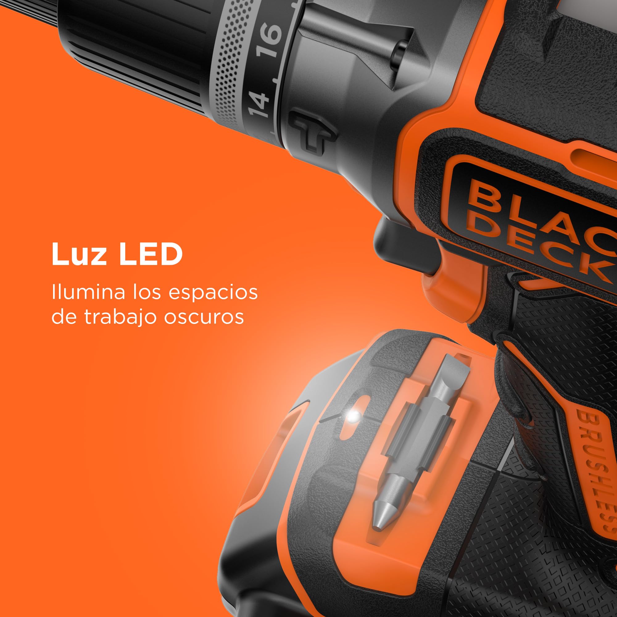 BLACK+DECKER Taladro percutor inalámbrico de 18V con 2 baterías de 2,5Ah, velocidad variable, 2 engranajes, 52Nm de par, POWERCONNECT, BL188E2K-QW