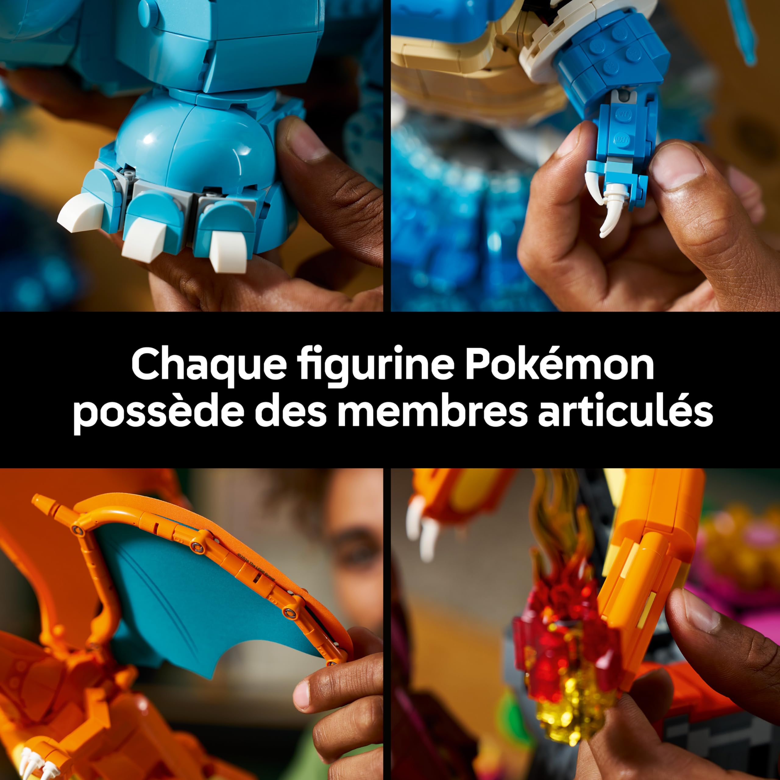LEGO Pokémon Florizarre, Dracaufeu et Tortank - Set pour Adulte - Maquette 3D - 3 Figurines Anime pour Décoration DIY de Salon ou Bureau - Idée de Cadeau Gaming Collector pour Fans 72153