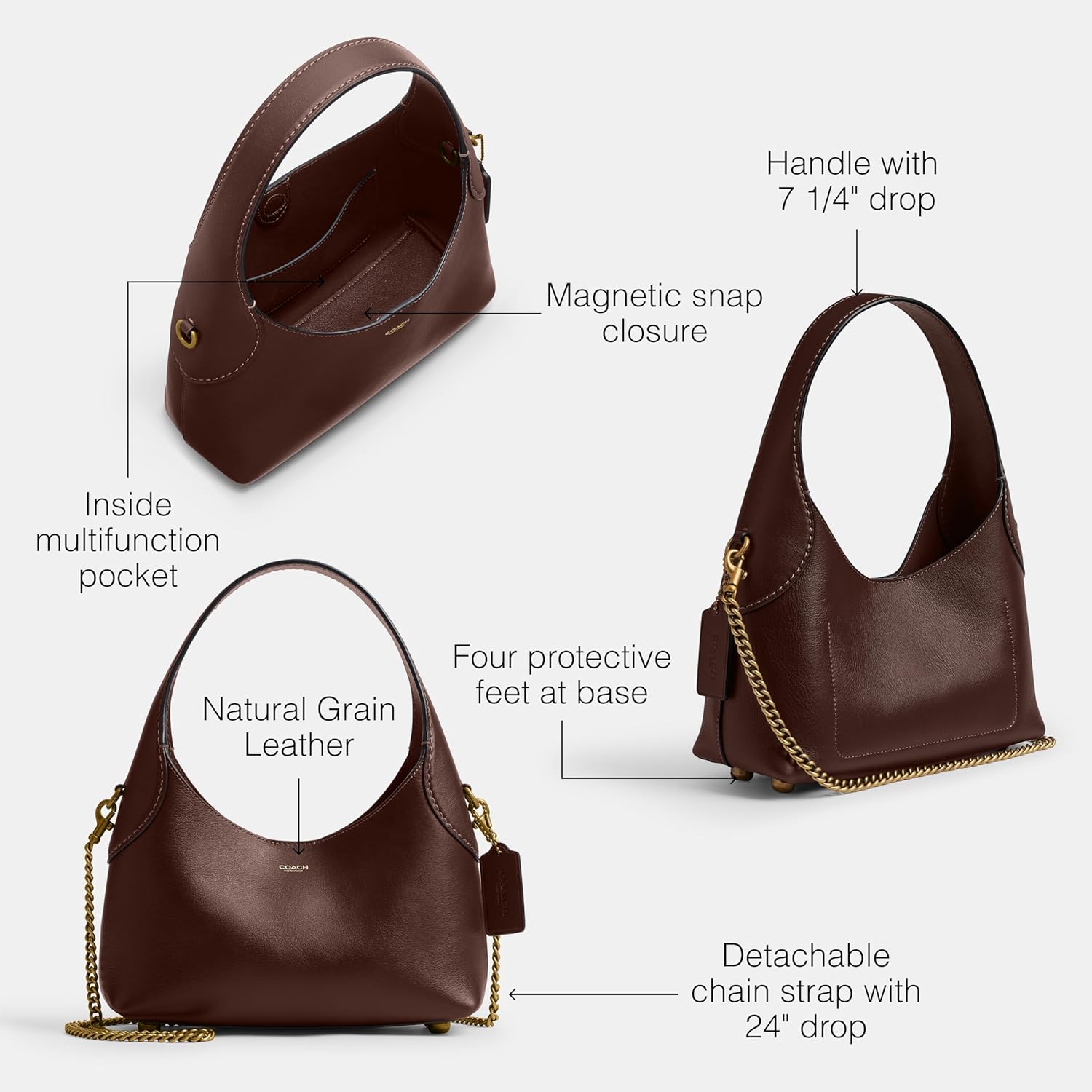 COACH womens Brooklyn Shoulder Bag 23 - Image 3