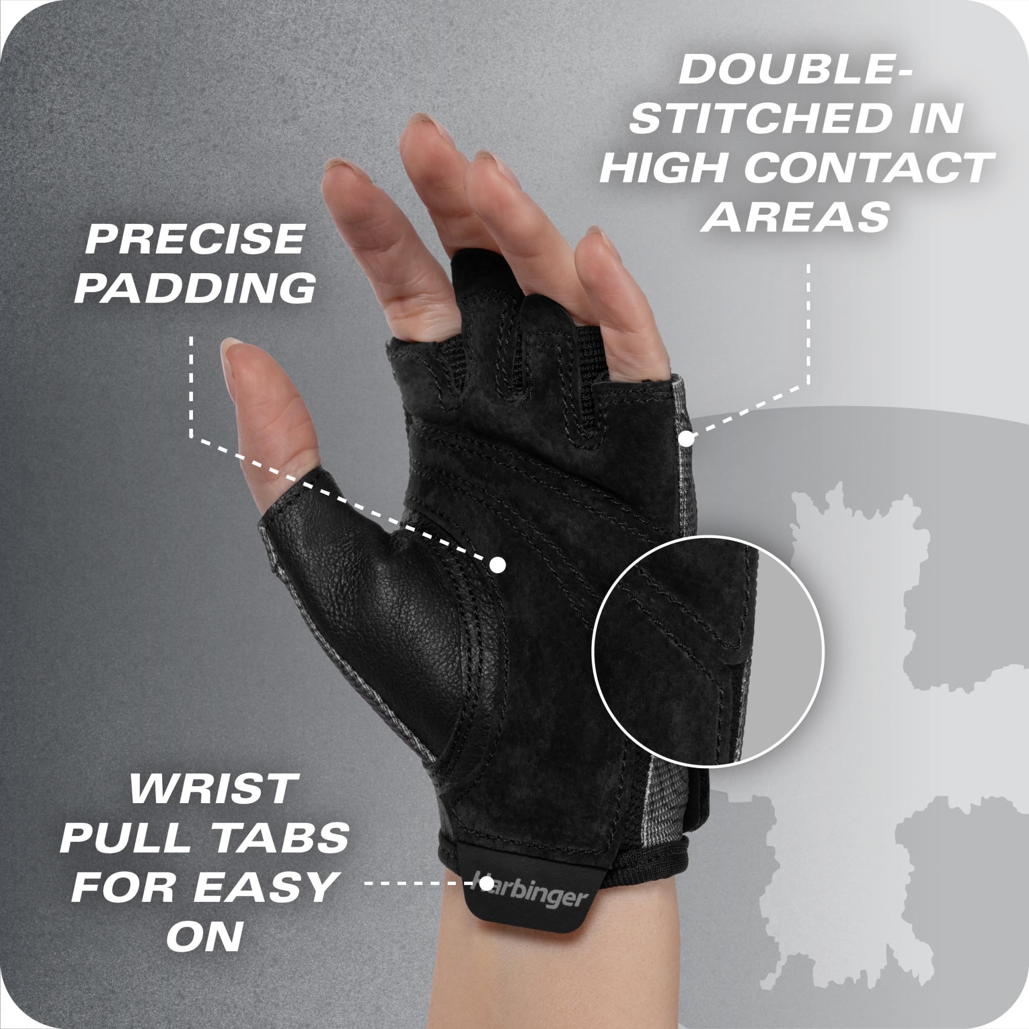 Harbinger Pro Gloves 3.0 - Guanti da allenamento ad alte prestazioni, presa migliorata, traspiranti, elastici in 4 direzioni, chiusura polso regolabile, donna
