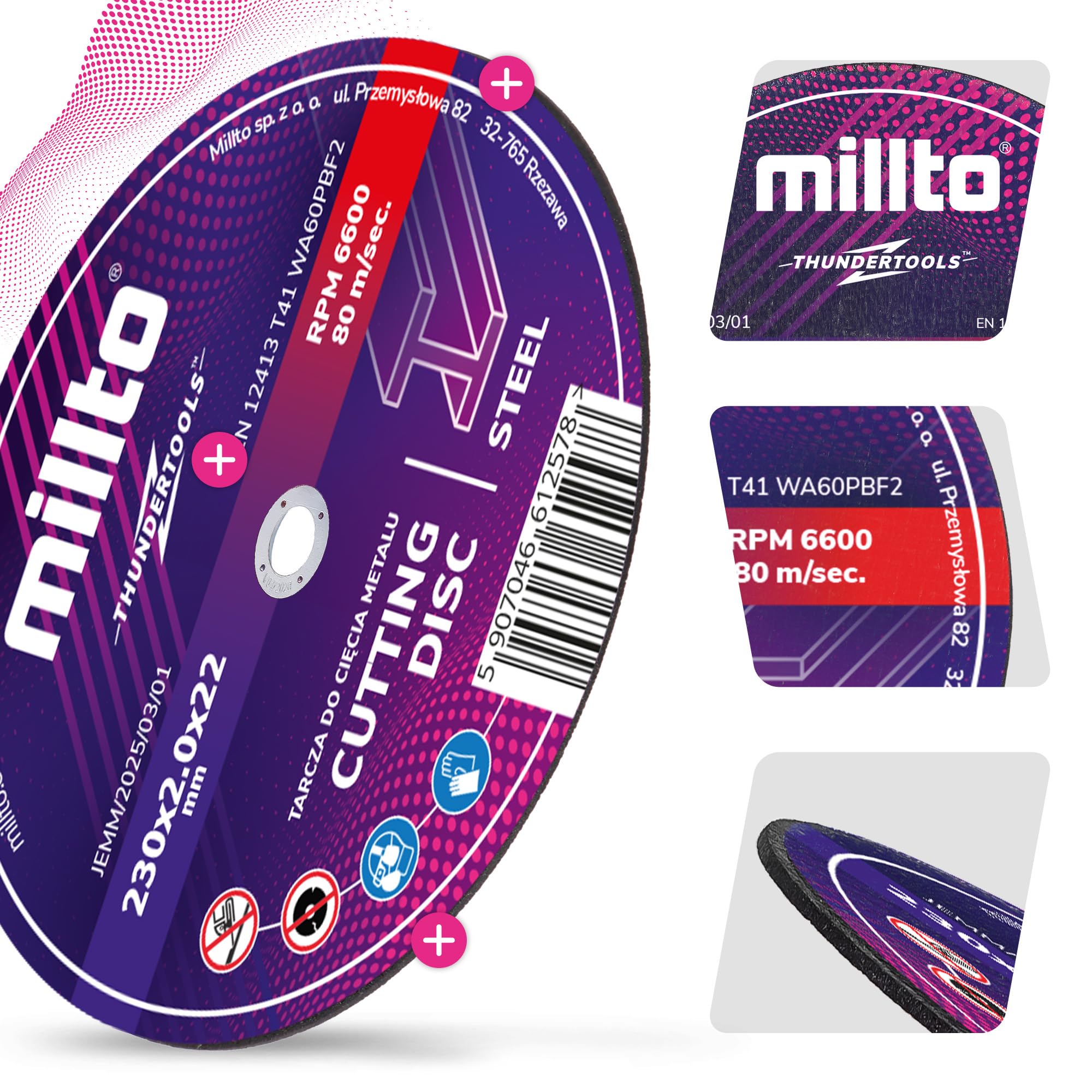 50x Millto Disco Corte Metal 230x2 mm Acero Inoxidable Chapa de Amoladora Angular Cortar Acero Hierro Plástico para Herramientas Trabajo Metálico Cortes Precisos