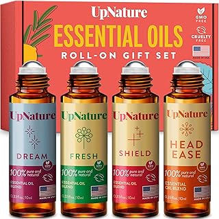 UpNature Wellness Essential Oil Roll On Gift Set - Relaxation Gifts for Women & Men - Head Comfort, Mood Booster, and Rest...
