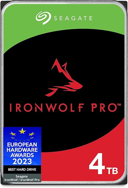 Seagate IronWolf Pro, 4 TB, Wewnętrzny dysk twardy NAS, CMR, 3,5, SATA 6 GB/s, 7200 RPM, do systemów RAID sieciowej pamięci masowej, FFP, 3-letnie usługi Rescue Services (ST2000NTZ01)