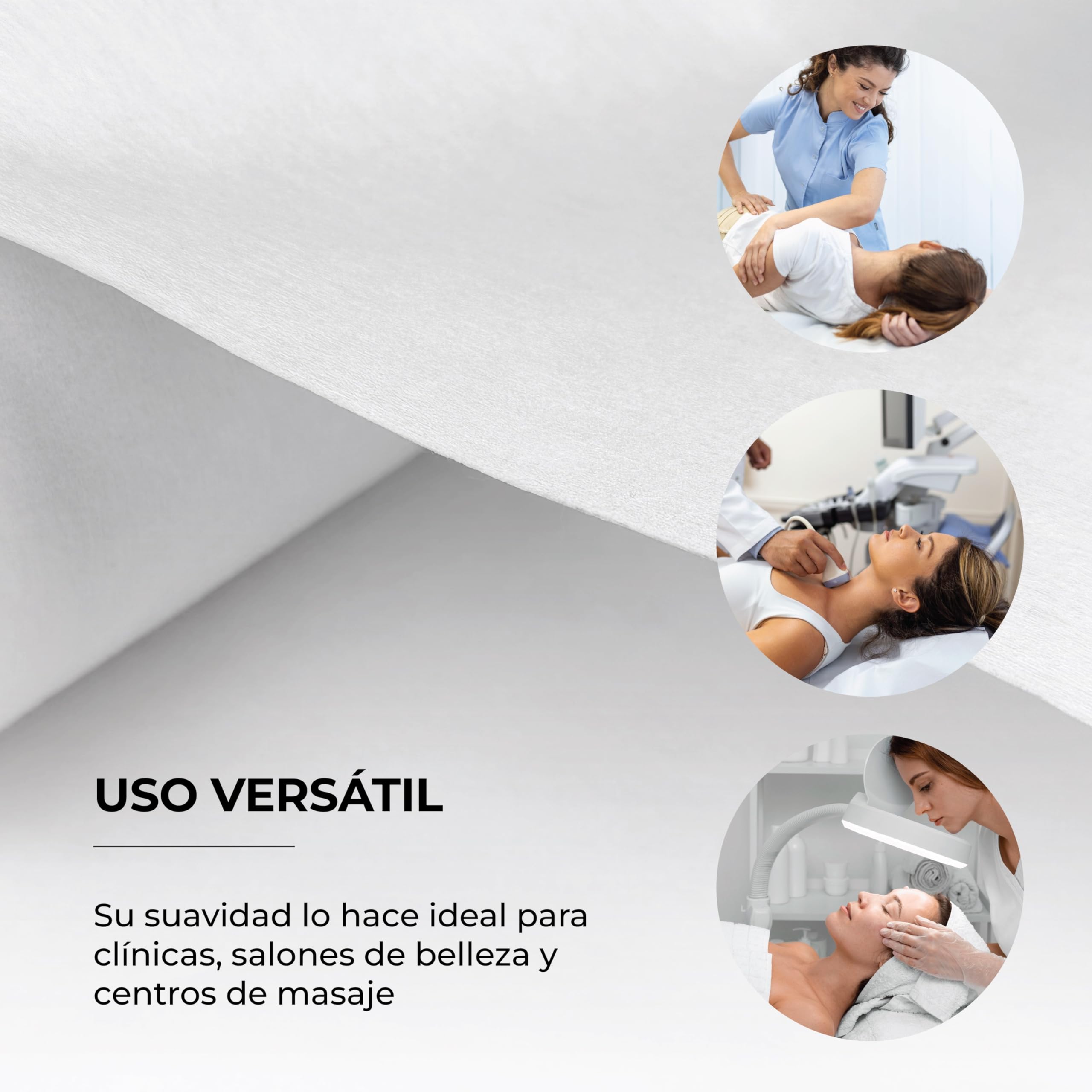 Papel Camilla Fiselina Extrasuave Precortado a 40 cm | Rollos de Papel Camilla Fabricados en Poliéster y Celulosa (Blanco, 3 Rollos)