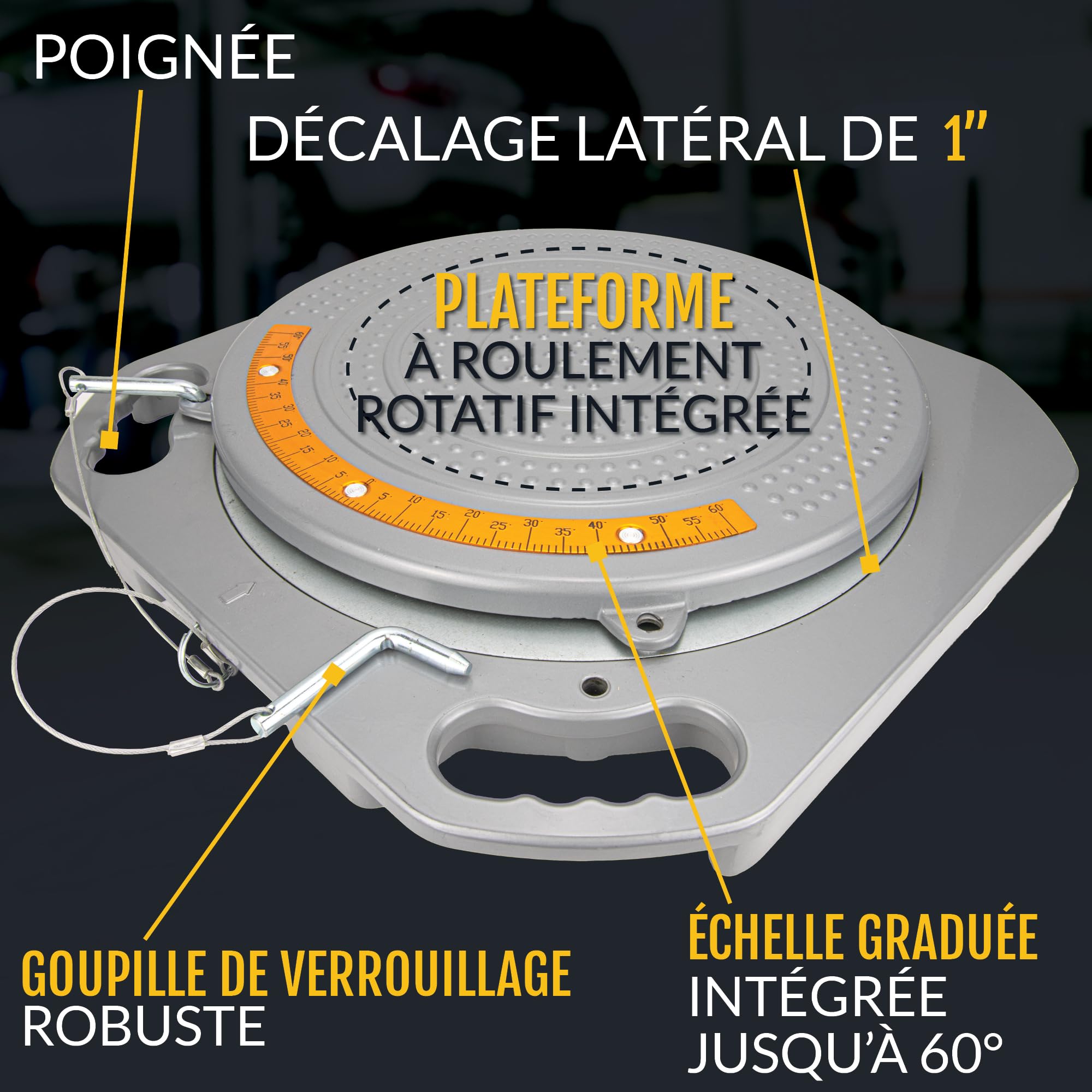 AutoSolo Plateaux Pivotants d'Alignement 4 Tonnes - Cadran Laiton, Kit DIY Économique pour Géométrie de Roue à Domicile (Paire avec Accessoires)