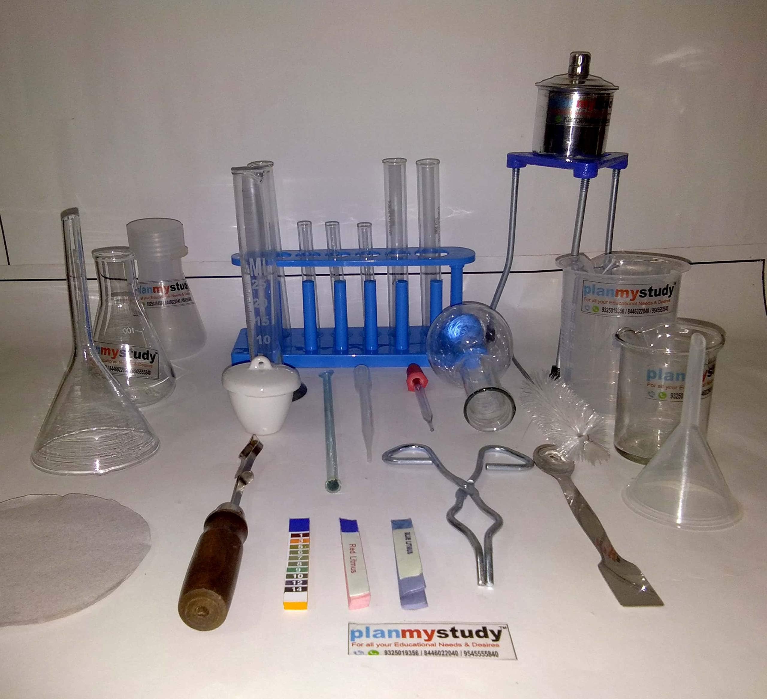 planmystudy chemistry laboratory apparatus full set for home study and laboratory- Multi color