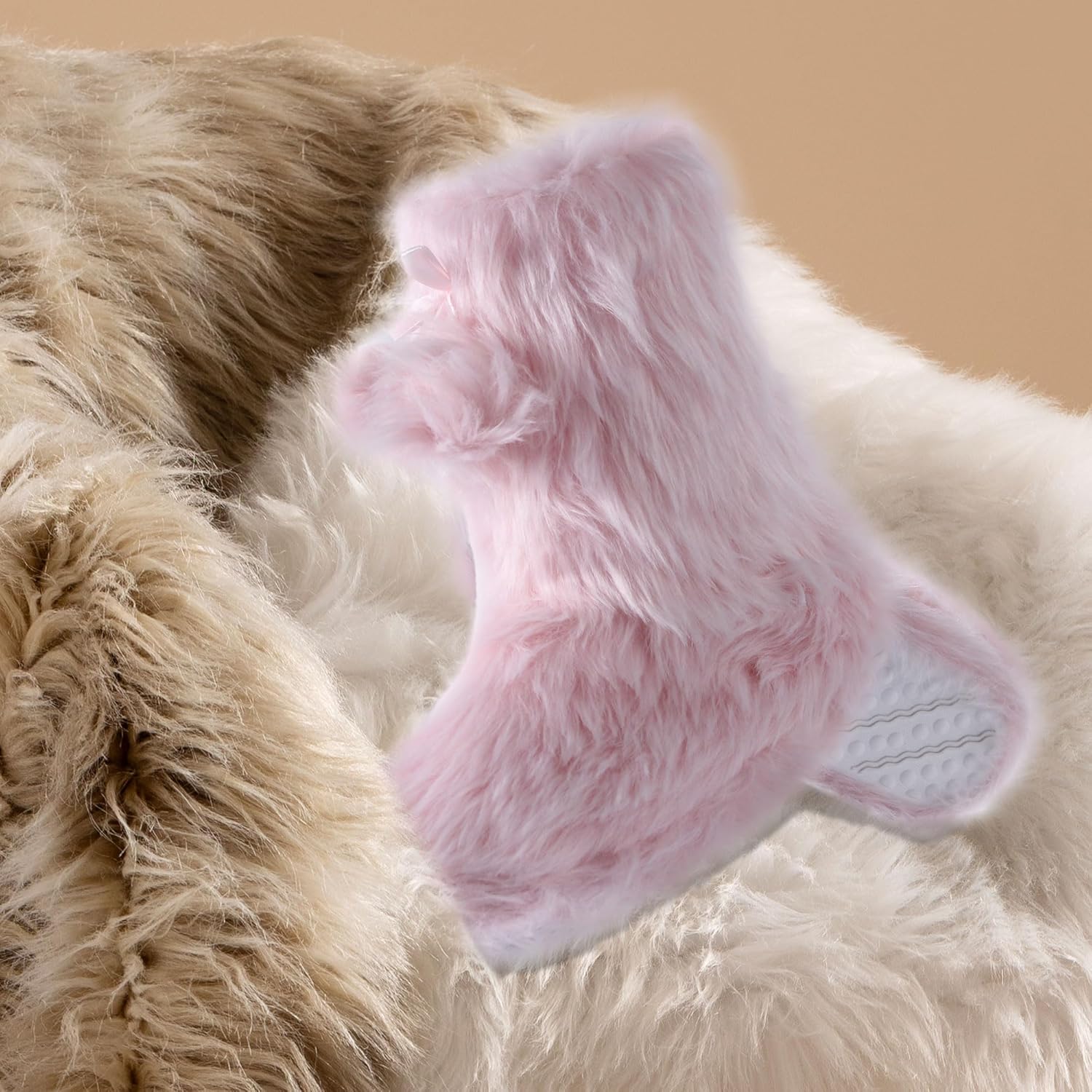 Furry Plush Slipper Booties for Women Warm Fur House Slippers with Anti-slip Sole Home Bedroom Indoor House Boots - Image 6