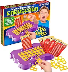 Kit de Jogo Emboscada Didático com 50 Desafios de Raciocínio Lógico e Diversão em Família