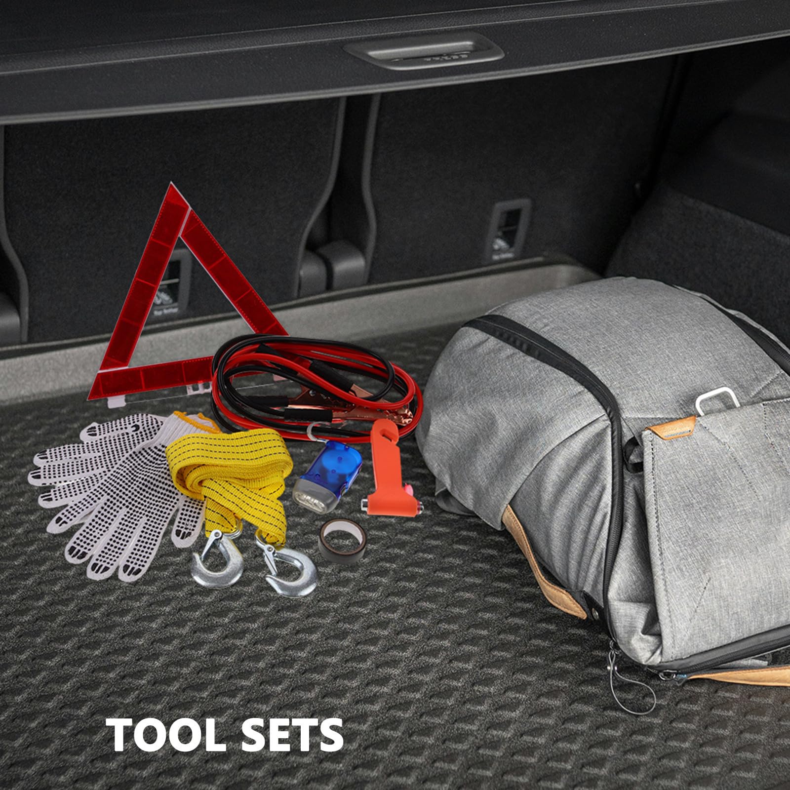 STOBAZA Kit de Dépannage Voiture pour Inspections Véhicules Outils en ABS et Métal Multifonction 1 Set Facile à Utiliser et Sécurité Assurée en Situation d'Urgence