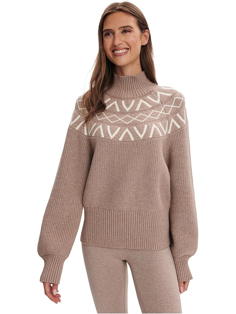 Taupe Varley Marcie Fairisle Yoke Knit