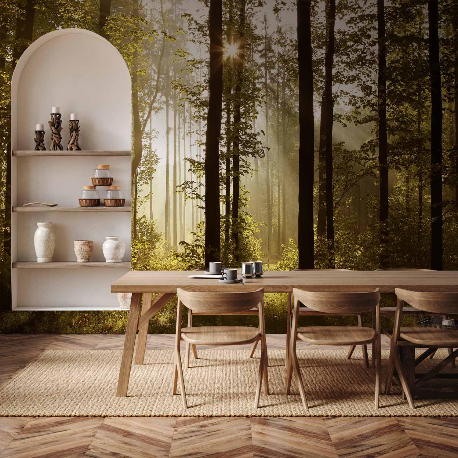 murando - Carta da Parati Adesiva Bosco Foresta 490x350 cm Fotomurali Adesivi Murali Rivestimento Parete Moderna per Pareti Adesiva Muro Decorativo FotomuralePaesaggio Natura Bosco Foresta Fiori
