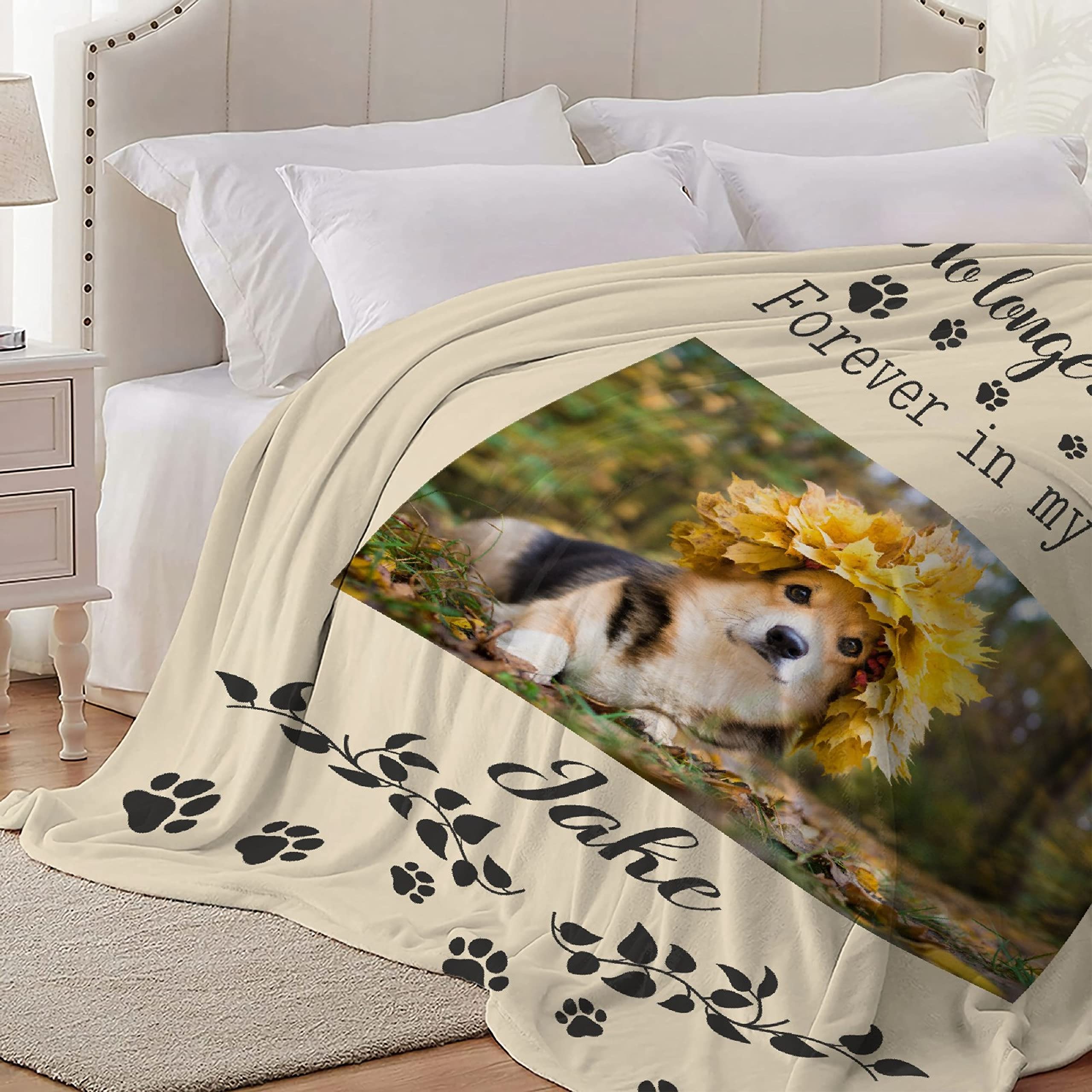 Dog Picture Gifts Custom Pet Name Blanket Personalized Dogs