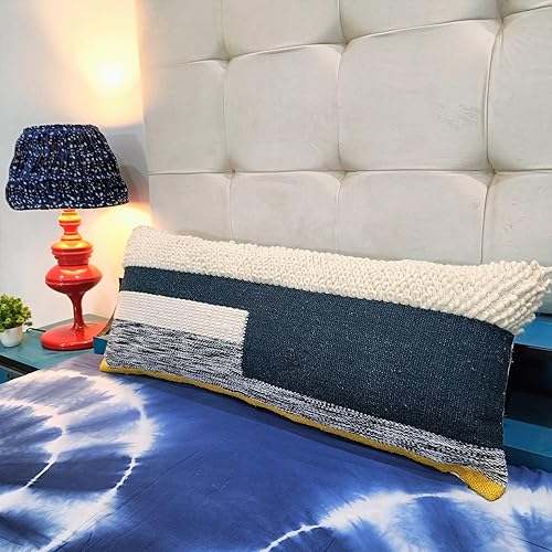 Miniatura 5 de Trade Star Funda de almohada lumbar moderna estilo bohemio copetudo, 100% algodón, para oficina, altamente duradera, de alta calidad, funda de