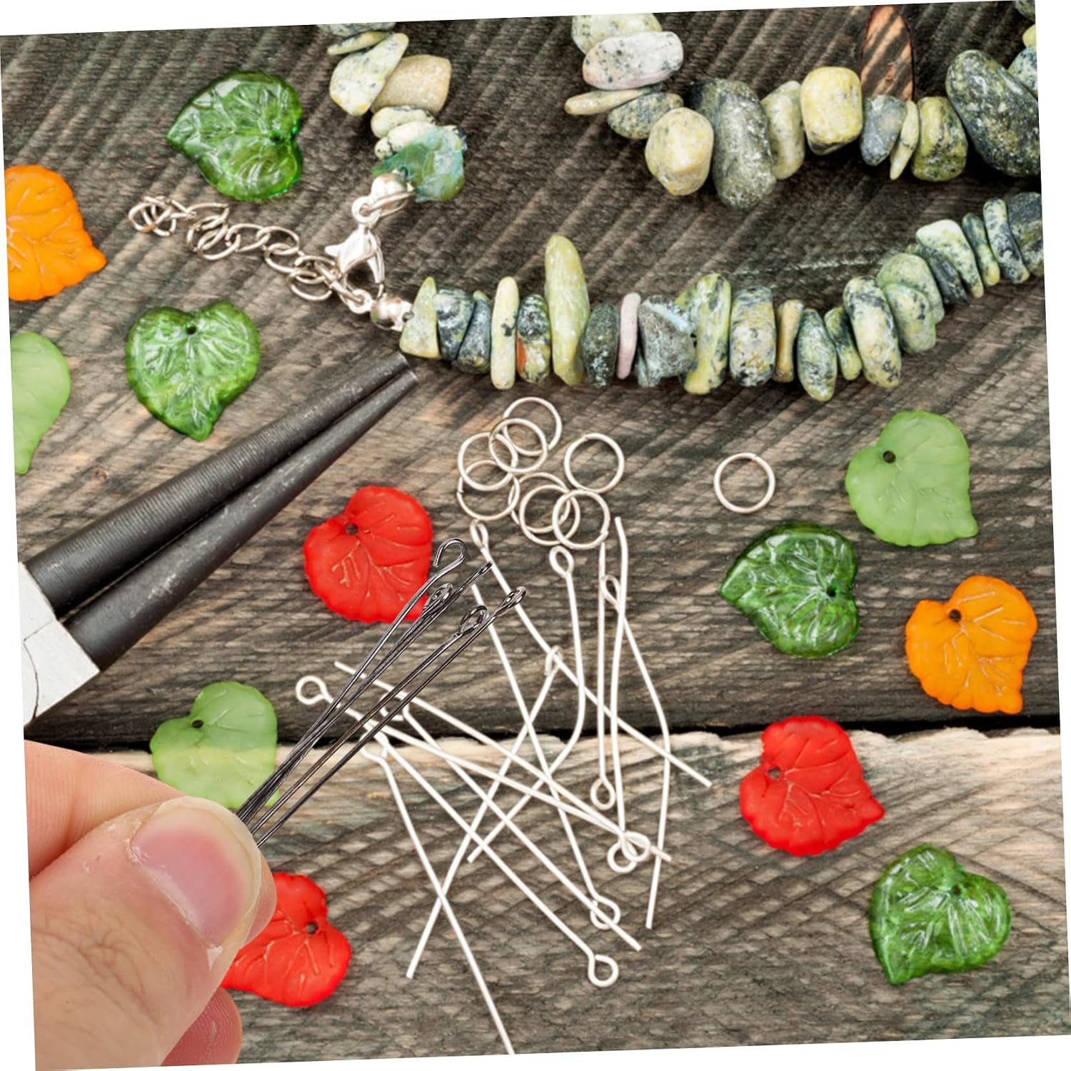 500Pcs Head Pins with for Jewelry Making Mixed Color Metal Eye Pins for Earring Bracelet and Pendant Crafting Easy to Use DIY Jewelry Supplies
