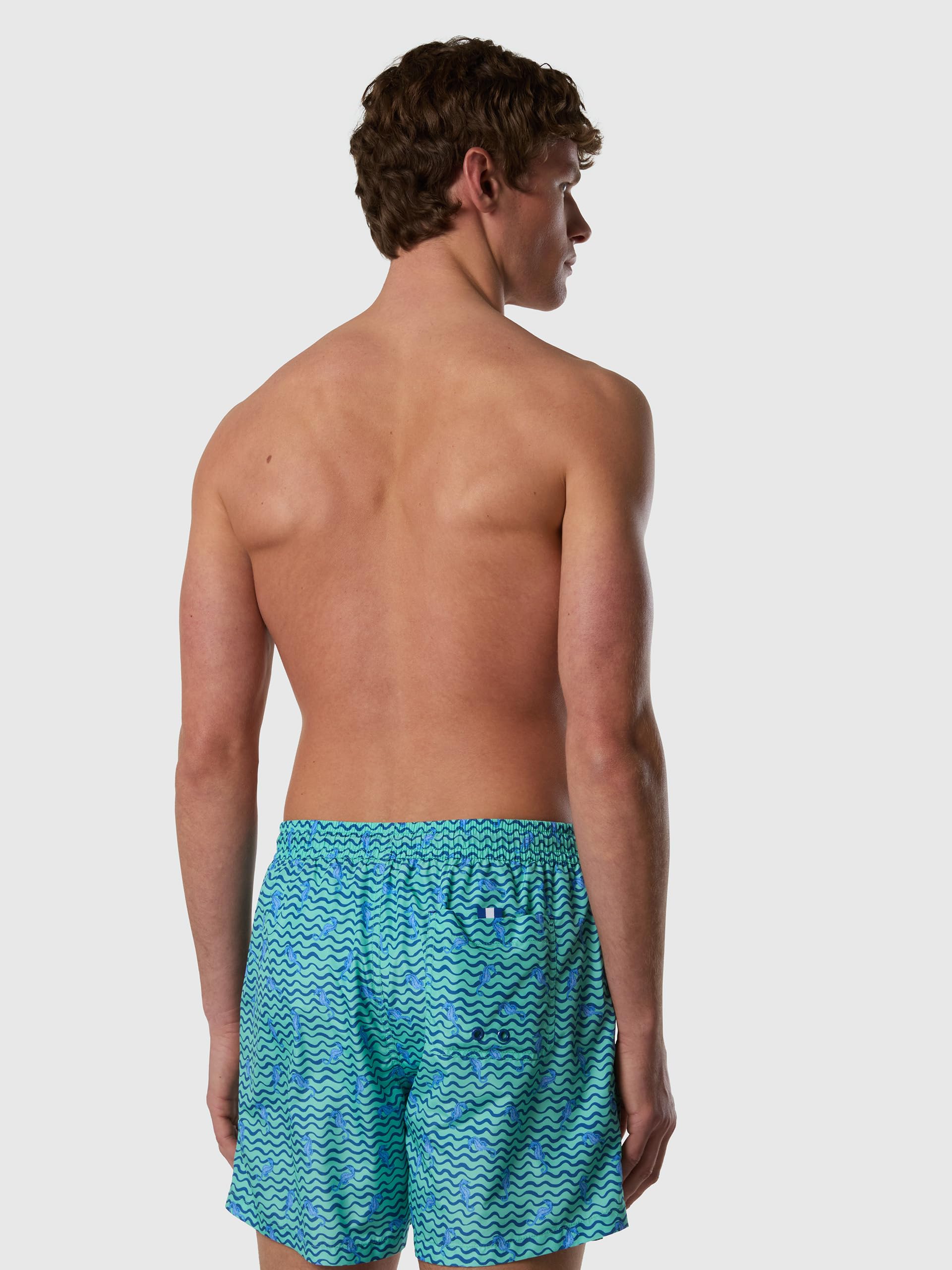 NORTH SAILS Boxer Mare Uomo in Tessuto Riciclato ad Asciugatura Rapida con Stampa all Over