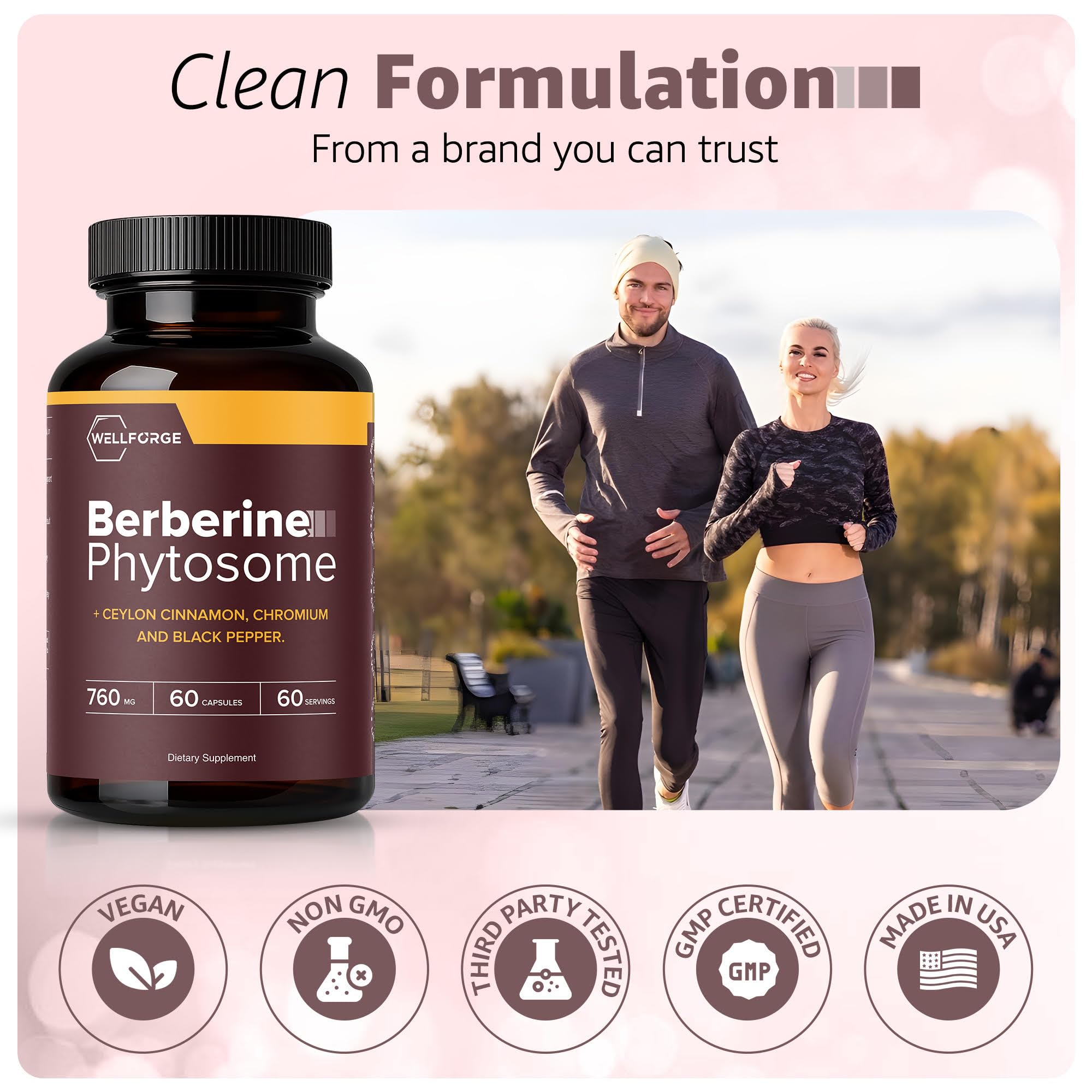 Berberine Phytosome 550mg, 60 Capsules - with Ceylon Cinnamon (200mg), Chromium (200mcg) & Black Pepper Extract (10mg) — Amazon image 7