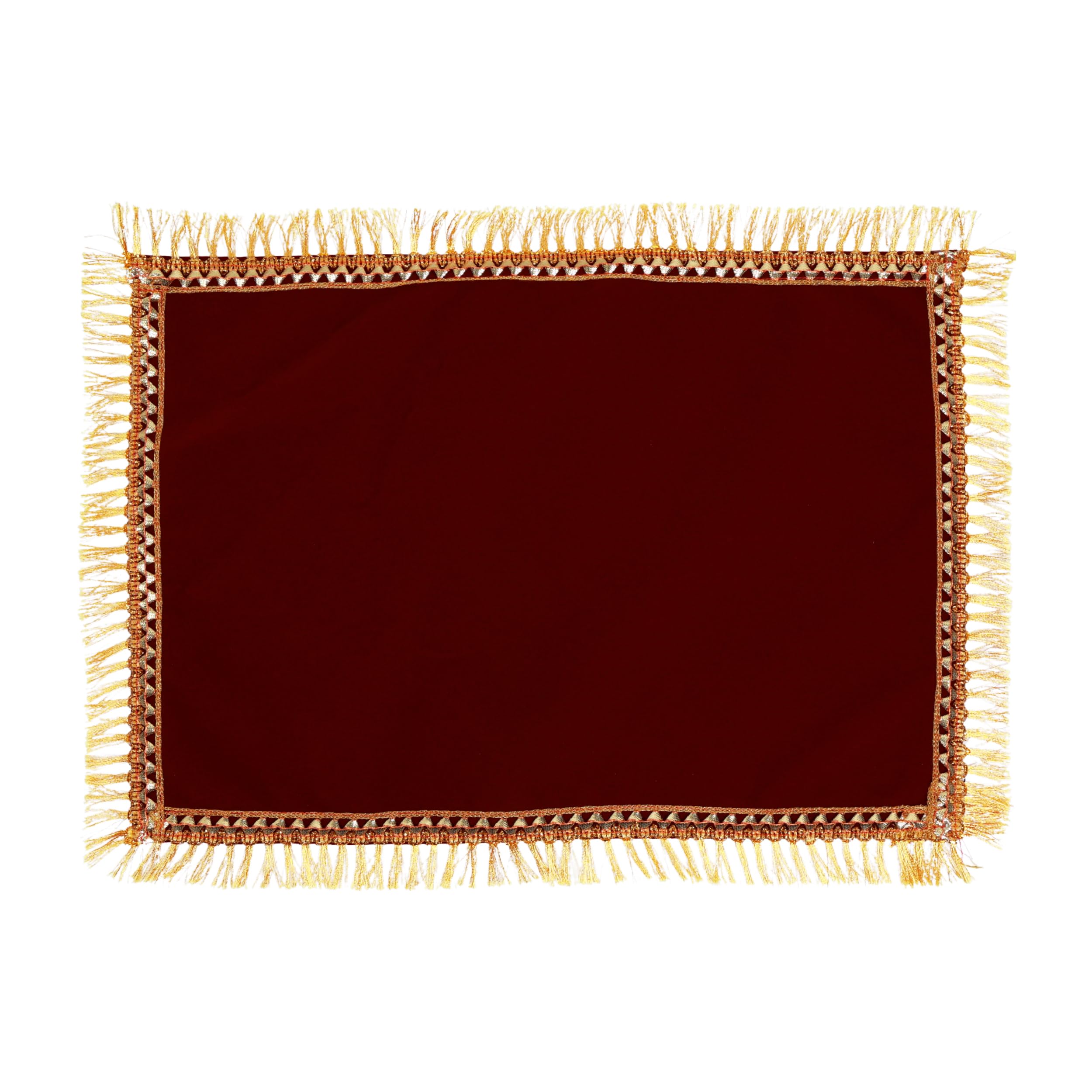 PRIYAKANT SAFAWALA Premium Plain Velvet Pooja Aasan for God Idol/Chowki/Temple/Home Mandir and Special Ganesh Chaturthi Festival All Gods Vastra Use It, [Size, 48X72 Inch, Maroon]-image-23