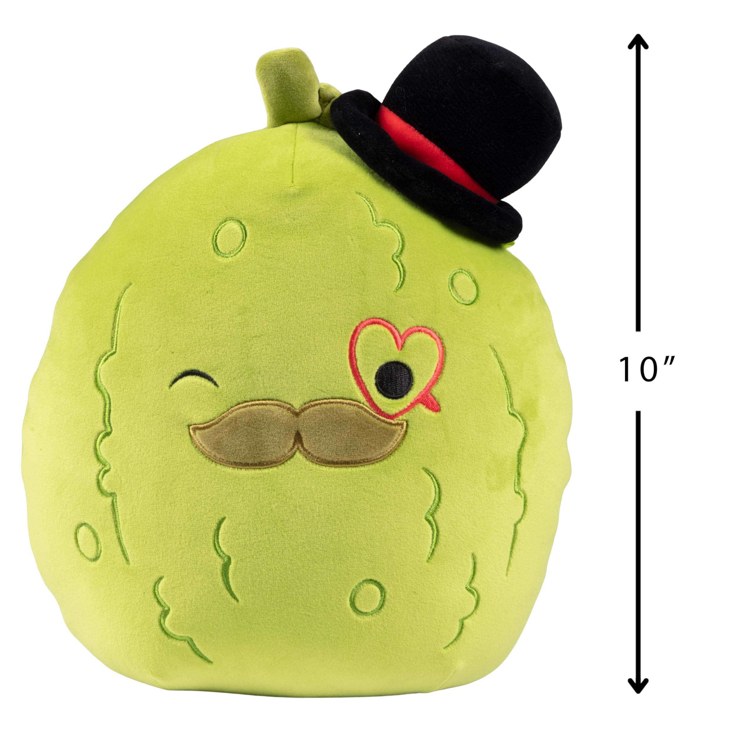 Squishmallows Original 10-Inch Charles The Fancy Pickle - Official Jazwares Plush - Collectible Soft Squishy Stuffed Animal Toy - Add to Your Squad - Gift for Kids, Girls & Boys